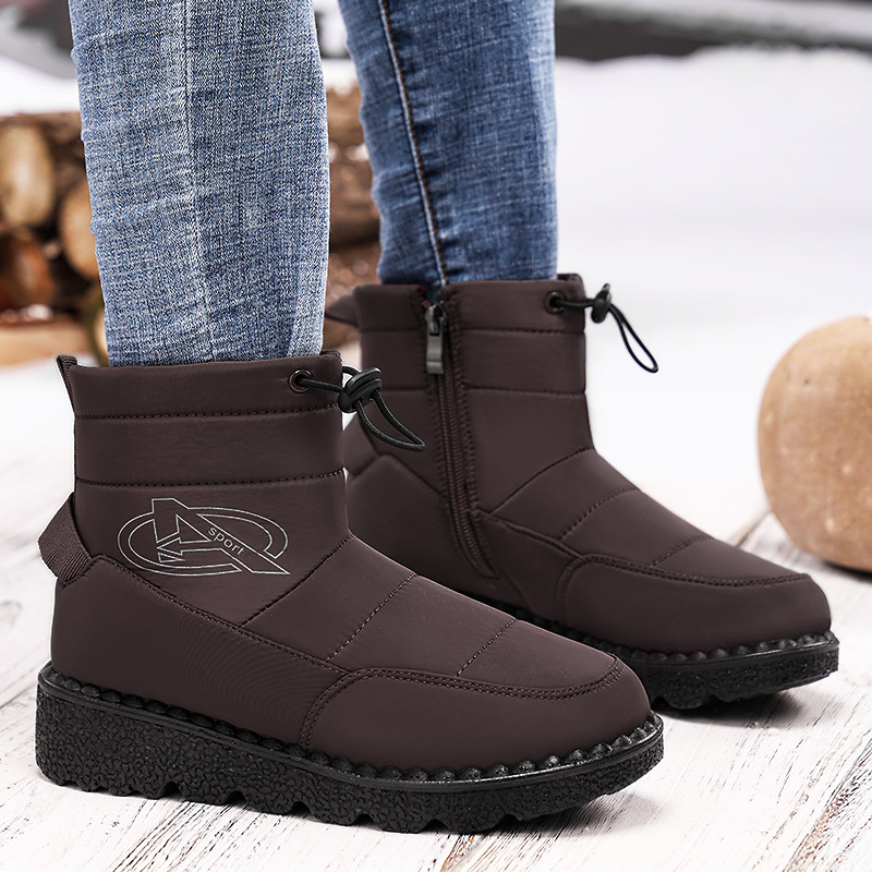 Cross-border export of shoes, women's snow boots, TEMU consignment, cotton shoes, warm cotton boots, fleece and thickened long boots, versatile women's boots details Picture