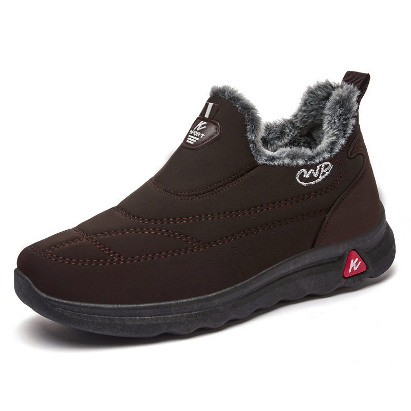 New winter warm men's boots for cotton shoes. Men's boots with added fleece and thickened snow boots. Cold-proof and comfortable cotton boots Item Picture