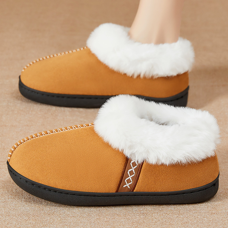 Women's cotton shoes, cross-border TEMU hair replacement with fleece, warm snow boots, versatile women's ankle boots, comfortable and thickened women's cotton boots full figure