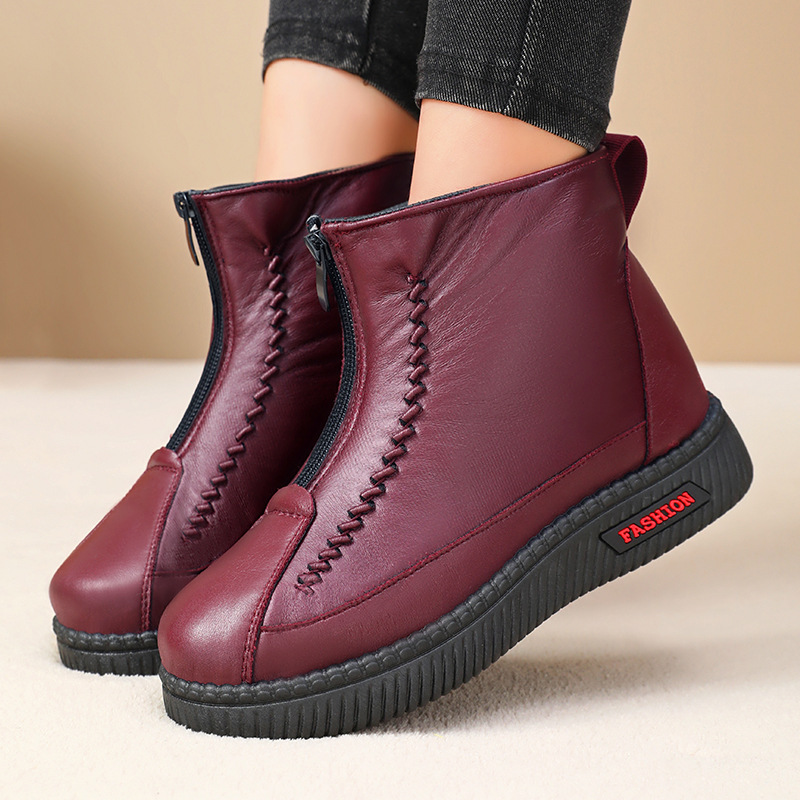 Wholesale of thickened and warm winter cotton boots for women, soft-soled cotton shoes for middle-aged and elderly people, and outdoor snow boots details Picture