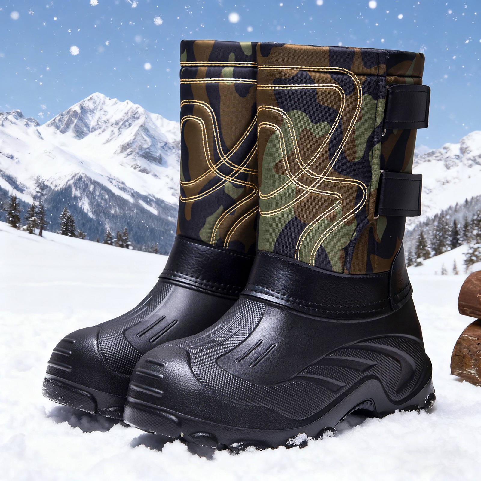 Men's large-sized snow boots, cold and warm long boots, cold and waterproof boots, one-piece consignment, long boots, comfortable men's boots full figure