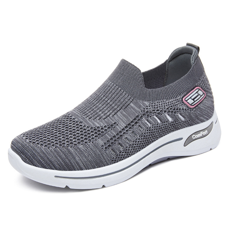 Jinshi Yuan: Women's Shoes, Couple's style, Flying Woven Casual shoes, Soft soles, Breathable Mom shoes, Shallow opening, versatile Mesh shoes Item Picture