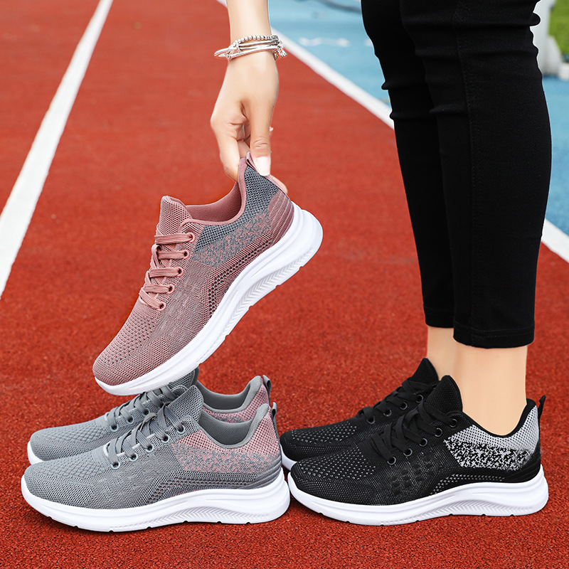Jinshiyuan - Women's shoes, shallow opening sports shoes, flying woven Breathable mesh shoes, running shoes, comfortable women's single shoes consignment Application Scenario