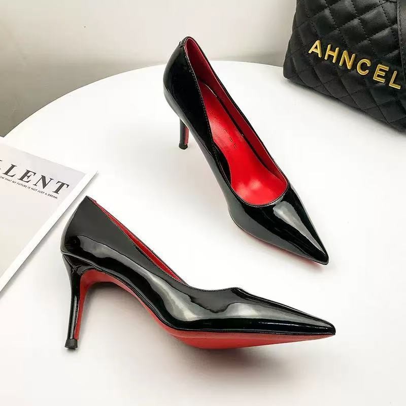 High-heeled women's 2025 Summer new slim heels French red soled sexy professional work single shoes Women's fashion single shoes details Picture
