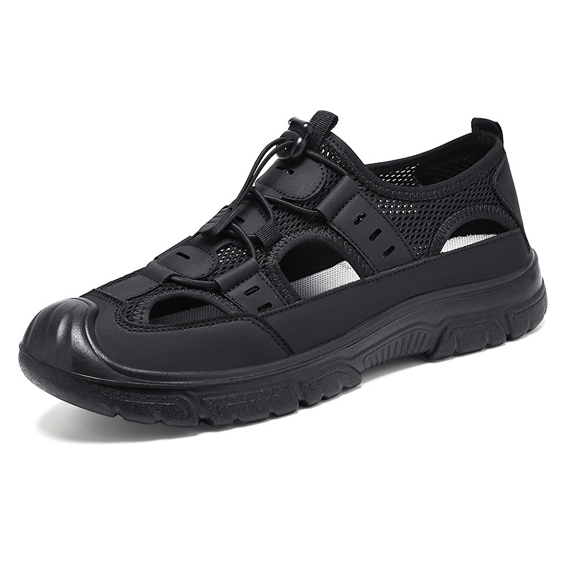 Jinshi Yuan - Men's sandals processing and customization, one-foot casual shoes, perforated breathable crocs, versatile men's shoes Item Picture