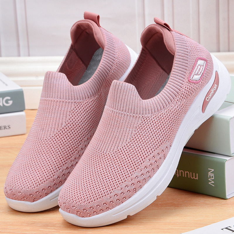 Jinshi Yuan - Women's casual shoes processing and customization, breathable flying woven shoes, soft-soled mom shoes, one-step women's single shoes details Picture
