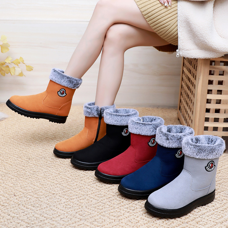 Cross-border TEMU delivery of women's cotton shoes, snow boots, one-foot women's boots, fleece and thickened cotton boots, warm long boots Application Scenario