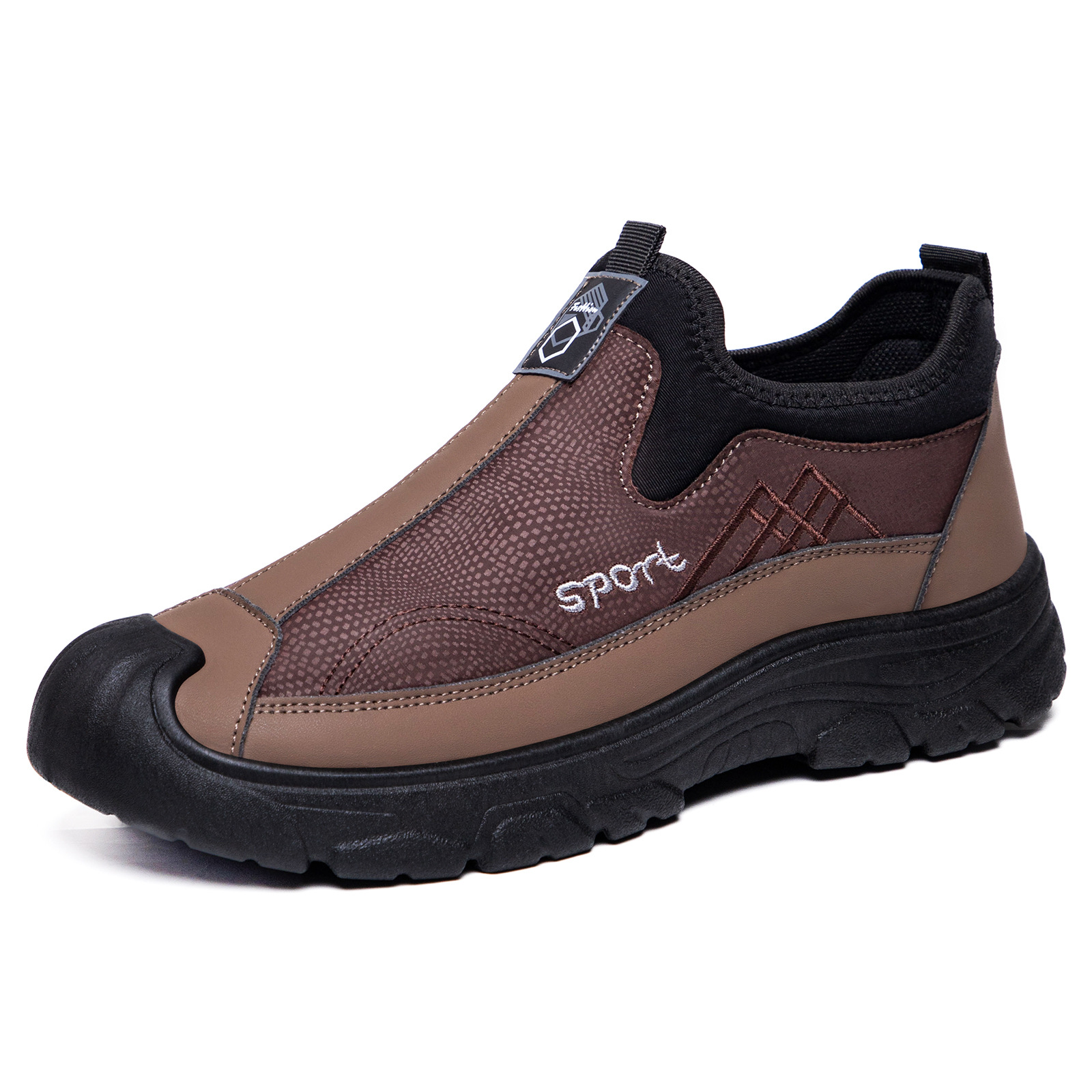 Men's casual shoes, one-foot lazy shoes, leather men's shoes, soft soles, comfortable dad shoes, breathable and non-smelly feet, single shoes Item Picture
