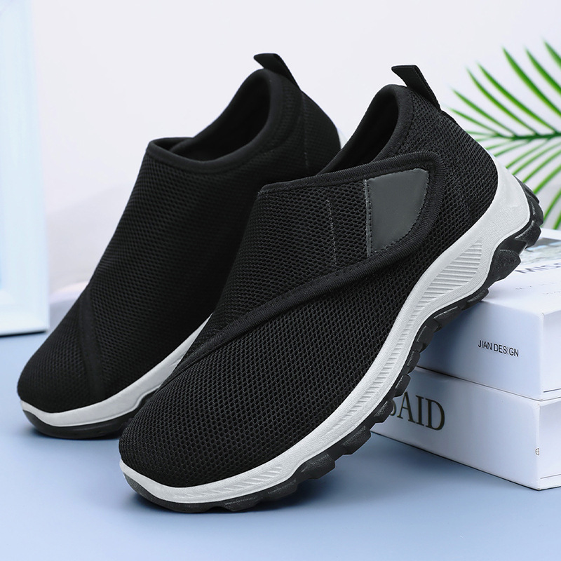 Jinshiyuan - Women's shoes with versatile Velcro, shoes for middle-aged and elderly mothers, couple styles, thick-soled sports shoes on delivery details Picture