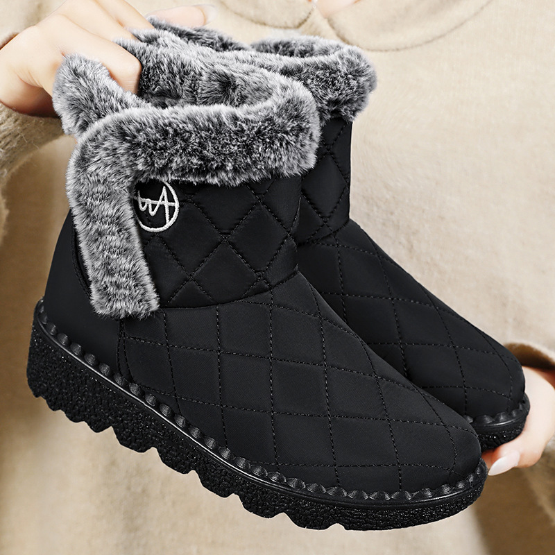 Women's snow boots, cross-border TEMU cotton shoes, fleece and thickened women's boots, cold-proof and warm cotton boots, high-top long boots details Picture