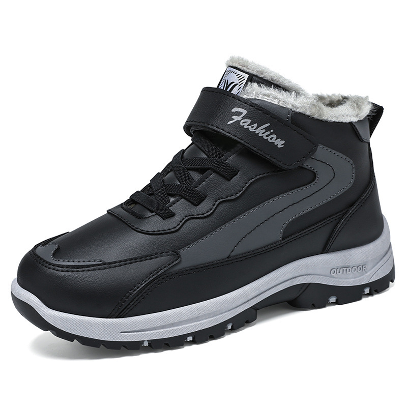 TEMU men's cotton shoes, large size, snow boots with fleece and thickened cotton boots, cold-proof and warm, versatile men's walking boots Item Picture