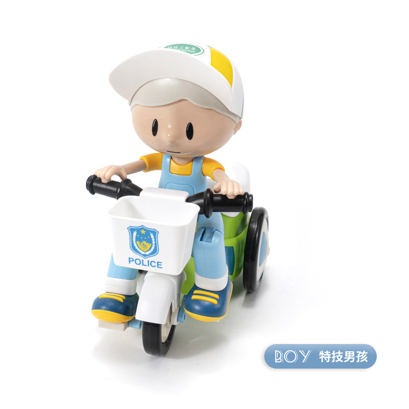 Cross-border bestseller: Rolling stunt electric tricycle, children's and babies' electric toy, music, light, rotating boy Item Picture