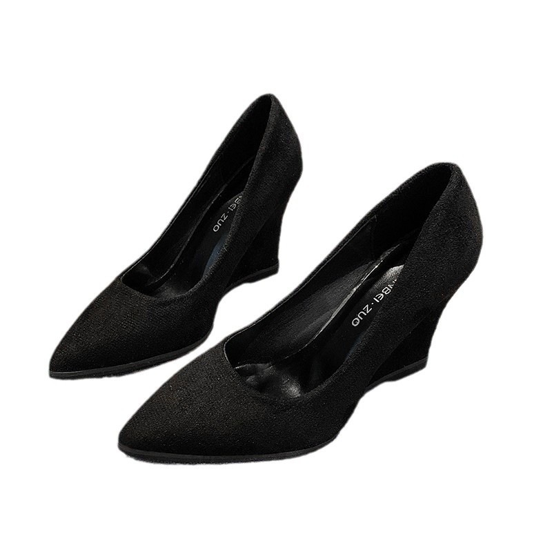Large-sized pointed-toe single shoes for women in the spring and autumn of 2025, Korean style, simple and elegant single shoes for professional work Item Picture