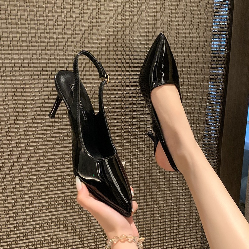 Nude French pure sensual style high heels for women, new Spring/Summer 2025, sexy and elegant, pointed-toe, large-sized single shoes for women full figure