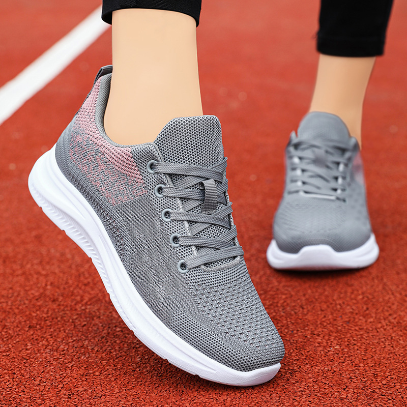 Jinshiyuan - Women's shoes, shallow opening sports shoes, flying woven Breathable mesh shoes, running shoes, comfortable women's single shoes consignment Specification drawing