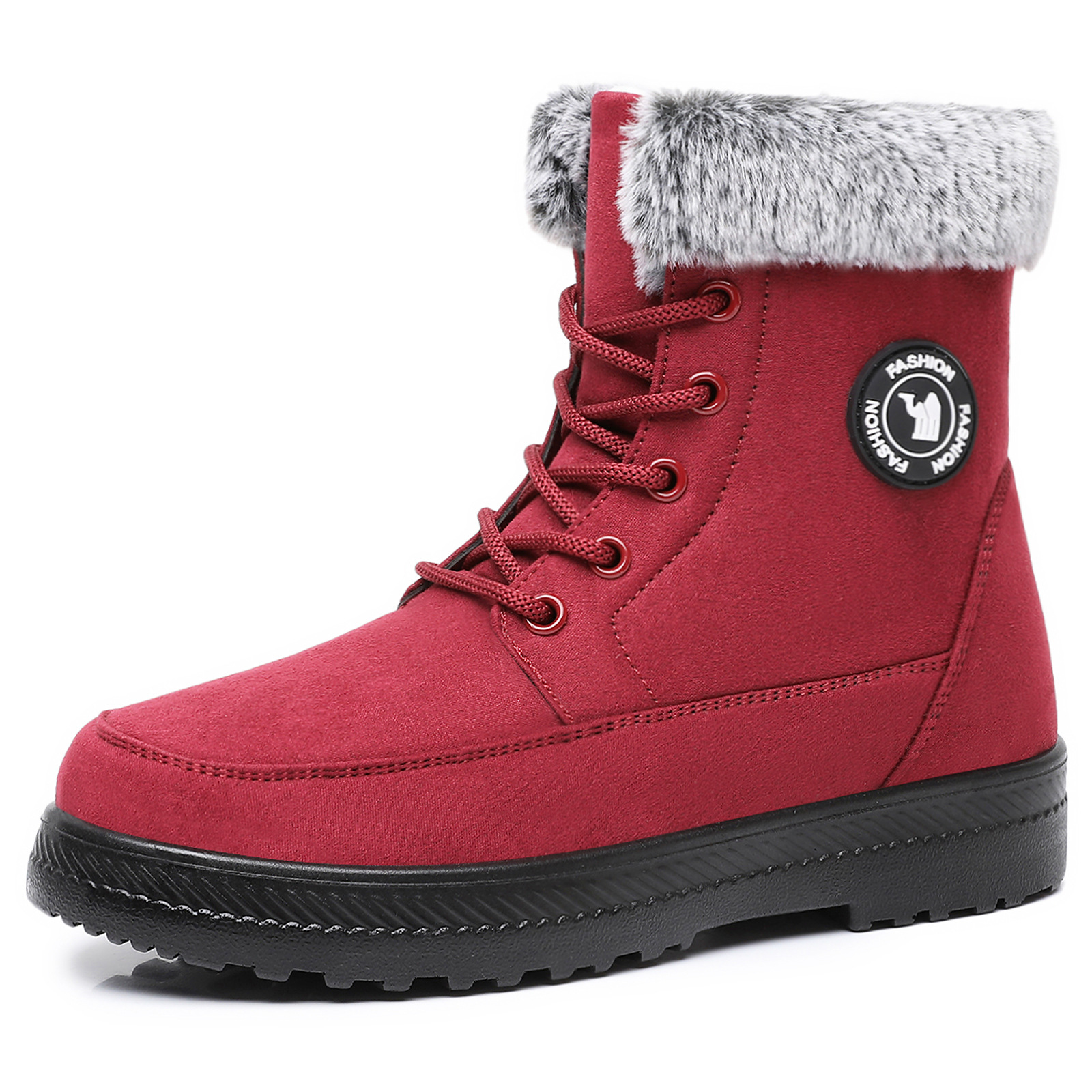 TEMU cross-border export snow boots for women, long boots with fleece and thickened cotton shoes, cold-proof and warm cotton boots for women Item Picture