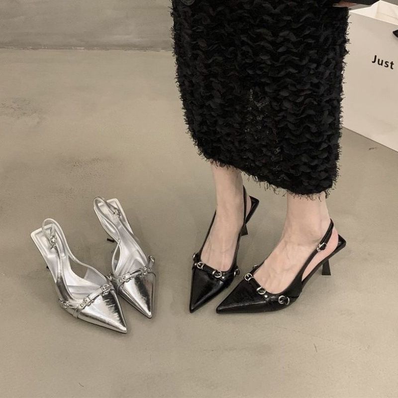 French high-heeled sandals with a flared toe, Spring 2025 new style, with a thin heel and elegant pointed-toe single shoe for women Application Scenario