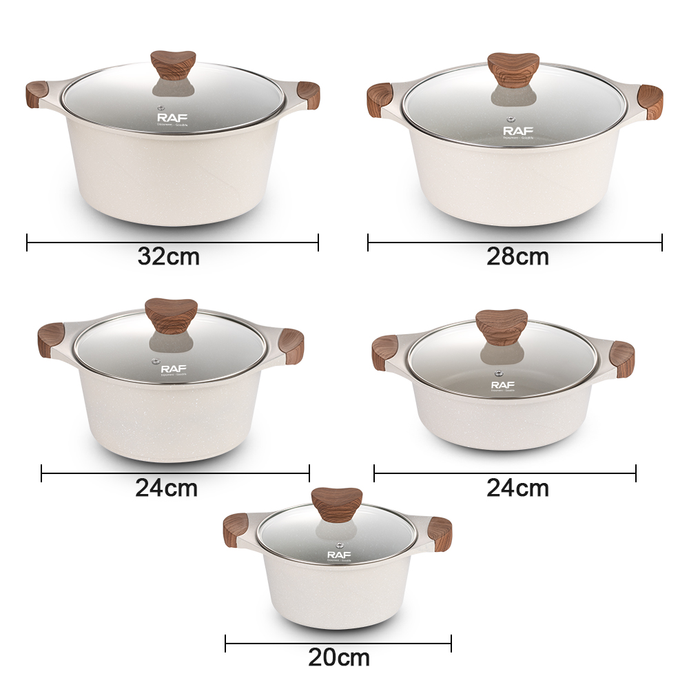 RAF Cross-border household wok cookware set, induction cooker, gas stove, universal non-stick flat-bottomed wok, easy to clean pic 5