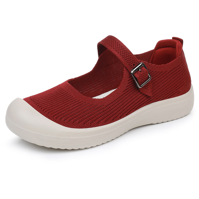 Summer new women's shoes: Breathable buckle fabric shoes, soft soles that don't get tired, casual shoes, hollowed-out, versatile and comfortable mom shoes Item Picture