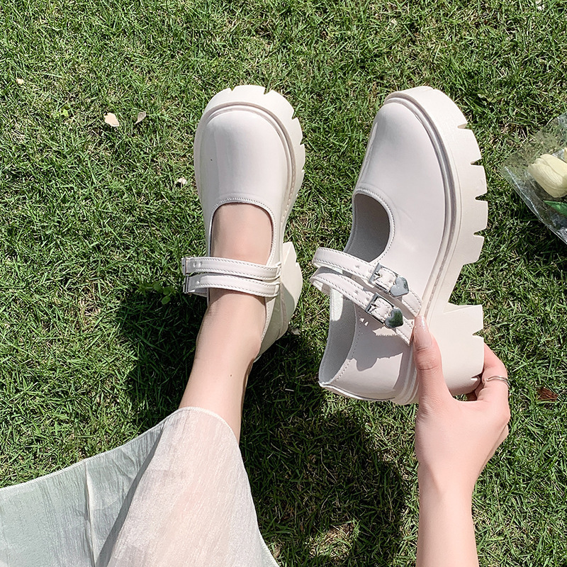 Mary Jane Shoes Women's 2025 Autumn/Winter new round toe, thick-soled, chunky heel, one-strap, fashionable and versatile high heels details Picture