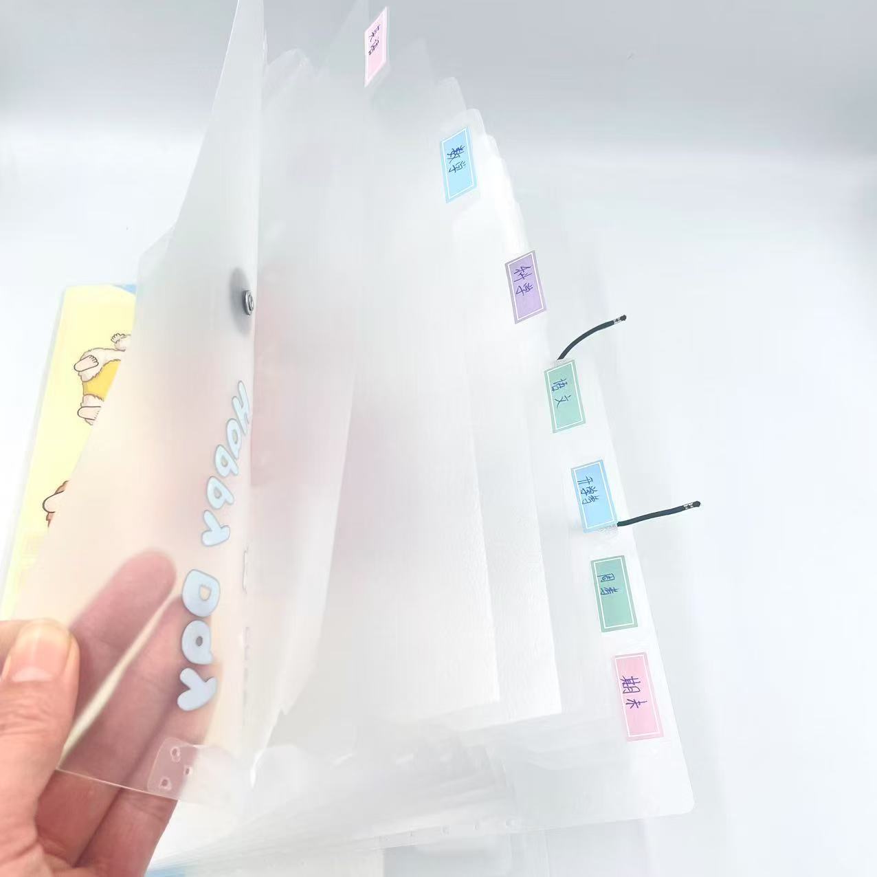 A4 student cartoon printed organ bag, office supplies folder, rope buckle file folder, storage test paper bag pic 1