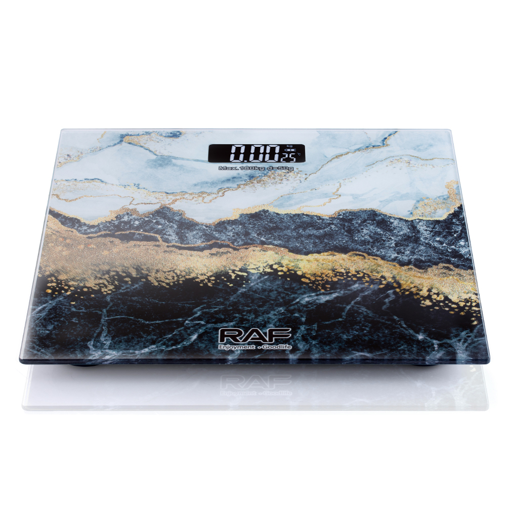 RAF cross-border weighing scale, electronic scale, household precise and high-precision indoor temperature measurement weighing scale, glass weight Specification image