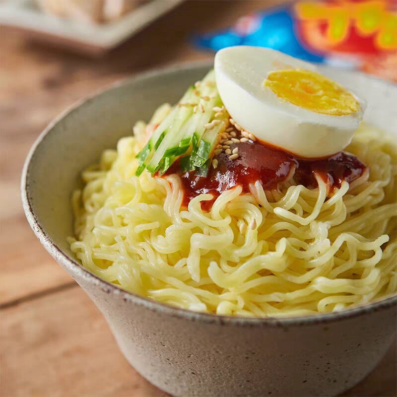 Zero batch free shipping Korean imported snack food, Nongshin Spicy Mixed Noodles, multi-pack cold mixed noodles 130g*4 bags Specification image