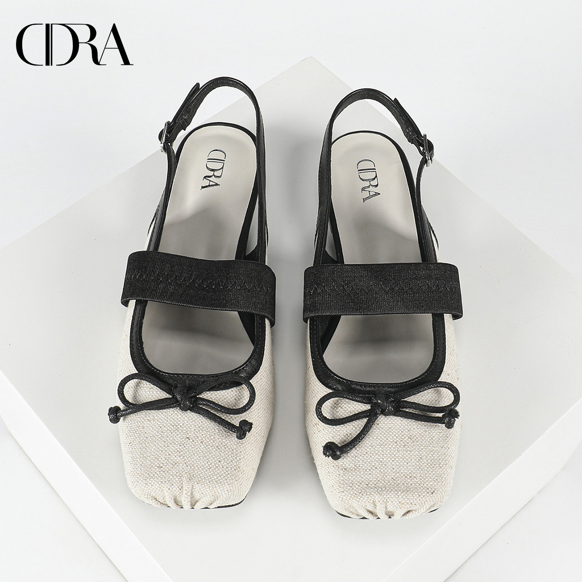 Summer new Mary Jane shoes, mesh breathable flat shallow opening ballet shoes, bow rhindiamond shoes, women's single shoes Item Picture