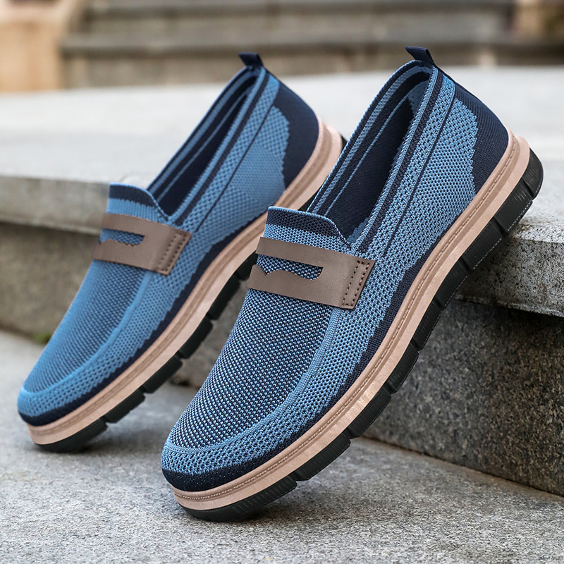 New men's spring cross-border sneakers, British-style casual shoes, lazy people can wear dad shoes with one foot, versatile single shoes details Picture