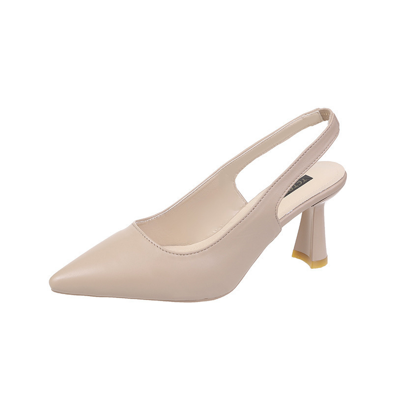 2022 Spring/Summer new pointed-toe high-heeled women's narrow-heeled flip-top sandals with a shallow opening at the back for women Item Picture