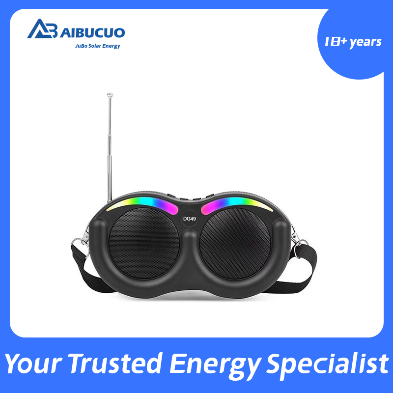 AIBUCUO DG49, a new best-selling wireless solar panel charging Bluetooth speaker with dual speakers, is an African export radio