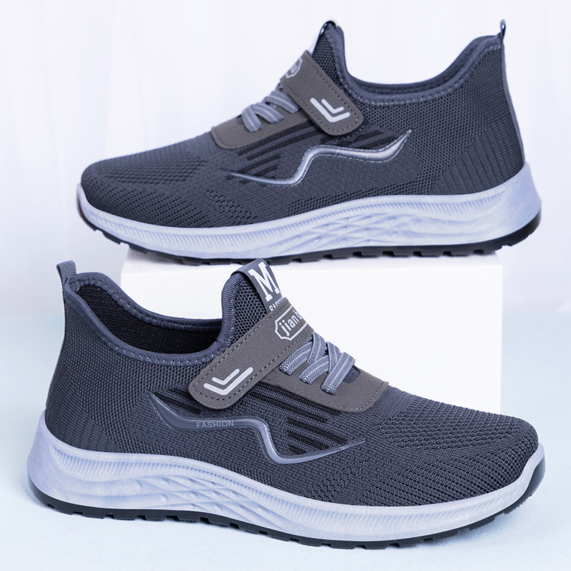 New men's spring single shoes, cross-border bagged Velcro dad shoes, casual breathable running shoes details Picture