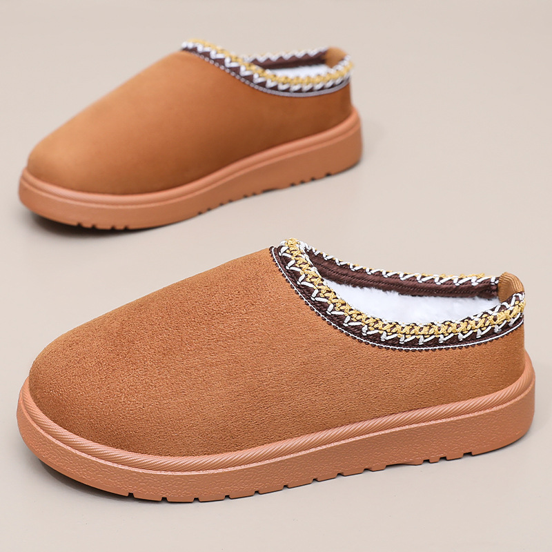 TEMU cross-border export of women's cotton shoes, snow boots with fleece and thickened cotton boots, one-foot home women's ankle boots details Picture