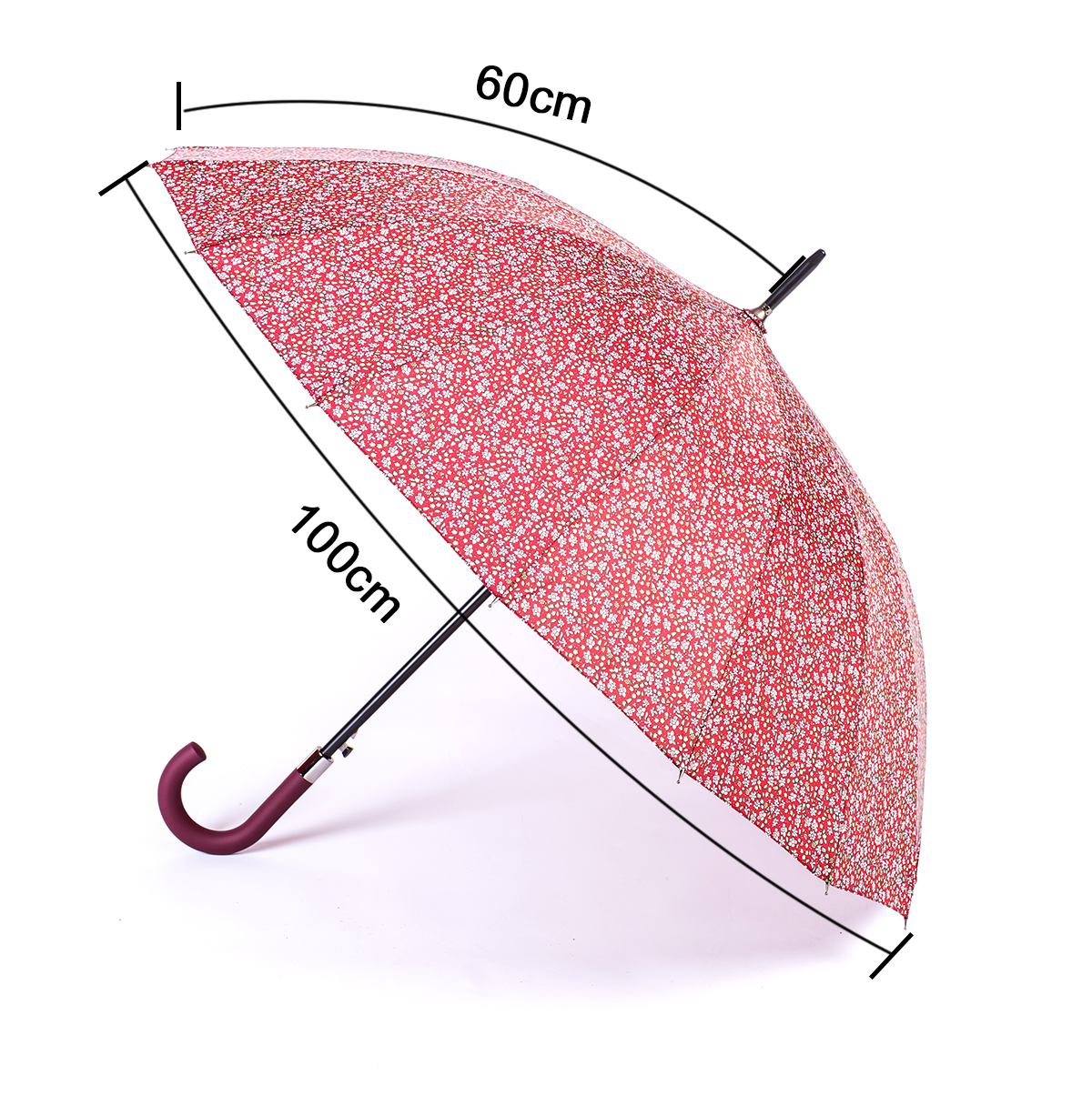 星宝伞190T小碎花长伞一键开伞现货批发详情2