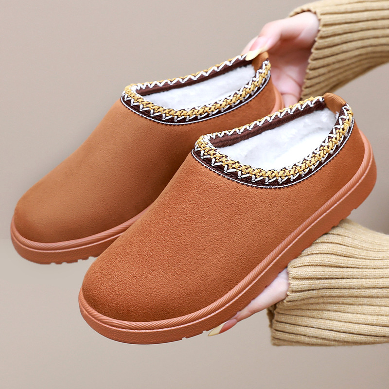 TEMU cross-border export of women's cotton shoes, snow boots with fleece and thickened cotton boots, one-foot home women's ankle boots full figure