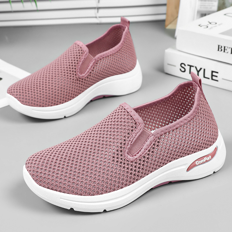 Old Beijing cloth shoes, women's shoes, casual shoes, summer flying woven shoes, soft-soled breathable mesh shoes, comfortable mom shoes details Picture