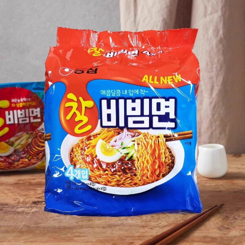 Zero batch free shipping Korean imported snack food, Nongshin Spicy Mixed Noodles, multi-pack cold mixed noodles 130g*4 bags