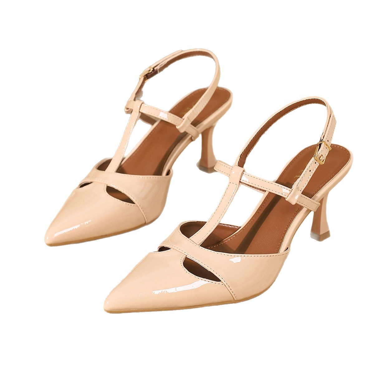 New 2025 Commuter French Exquisite and Elegant pointed-toe stiletto T-belt women's shoes, business women's shoes, cross-border exclusive Item Picture