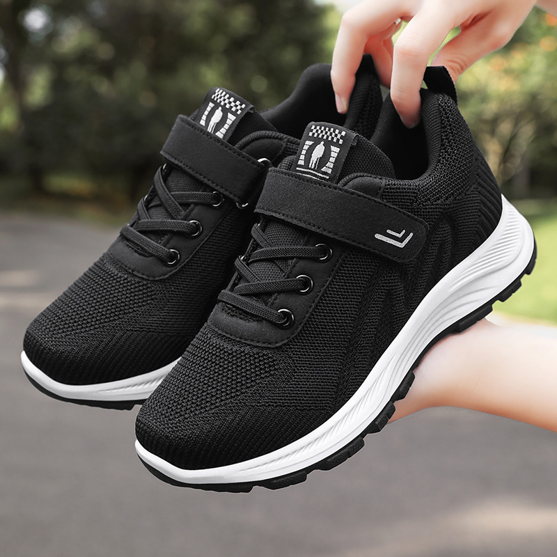 Jinshiyuan - New Women's Walking Shoes, woven Velcro Women's shoes, soft-soled outdoor sports shoes, Breathable and comfortable single shoes details Picture