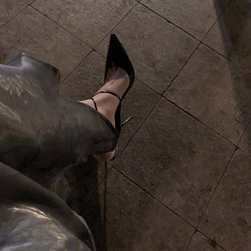 Thin-heeled pointed-toe, versatile, casual and comfortable sandals for summer 2024, a trendy and niche design in solid colors Specification drawing