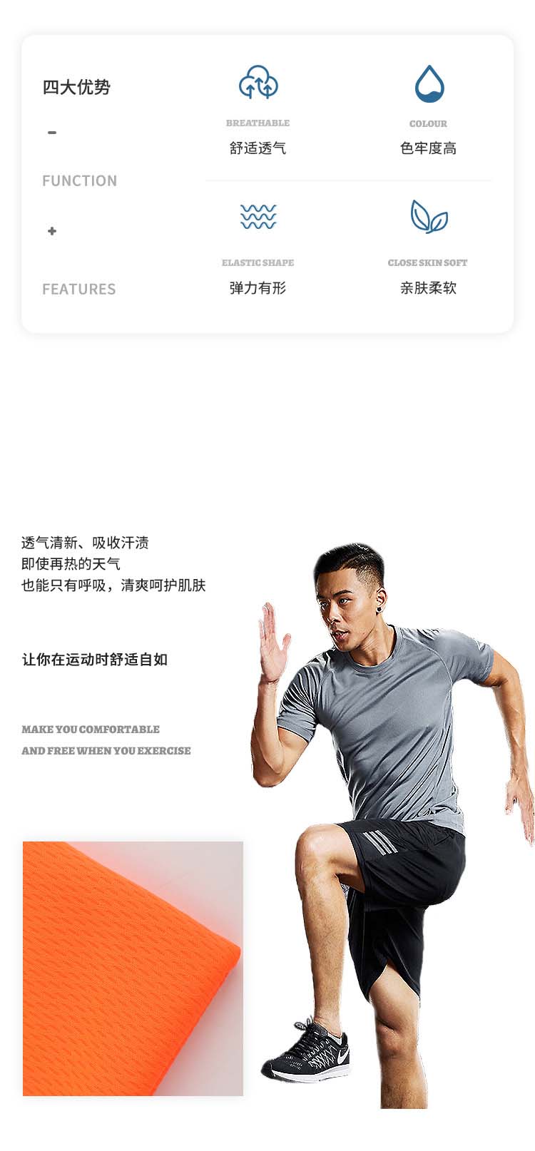 75D速干鸟眼布 160g全涤防晒速干网布 双面精梳网眼布防晒面料运动服饰详情2