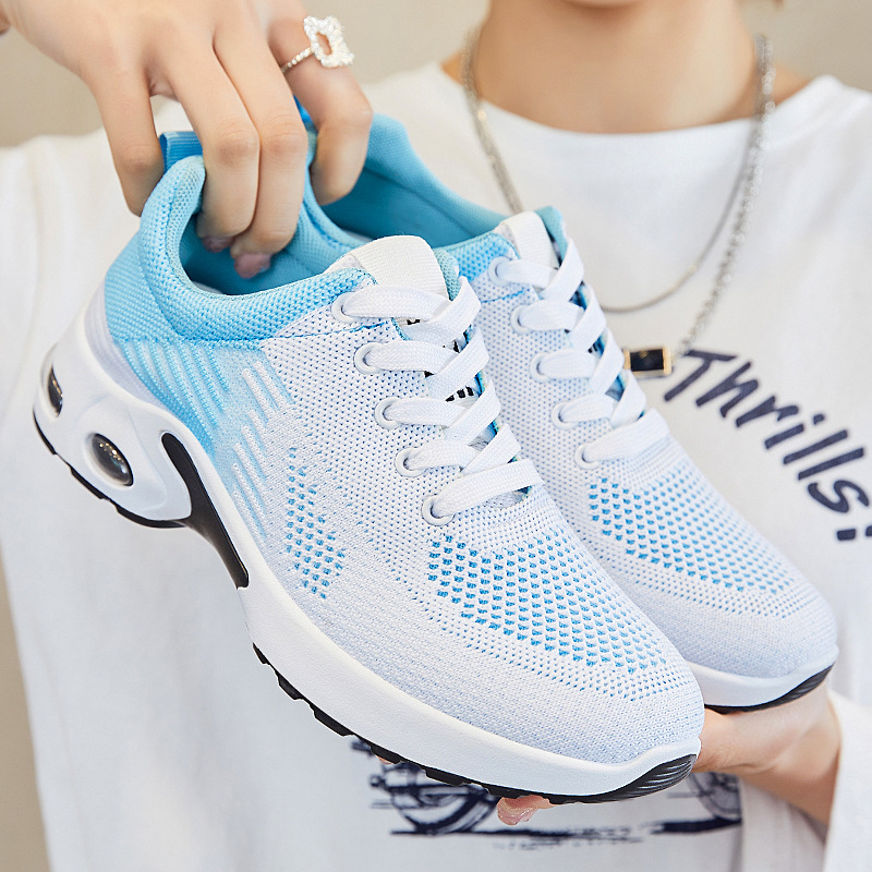 Jinshiyuan - Cross-border Women's shoes, large-sized women's shoes processing and customization, casual shoes, flying woven breathable running shoes, air-cushioned shoes details Picture
