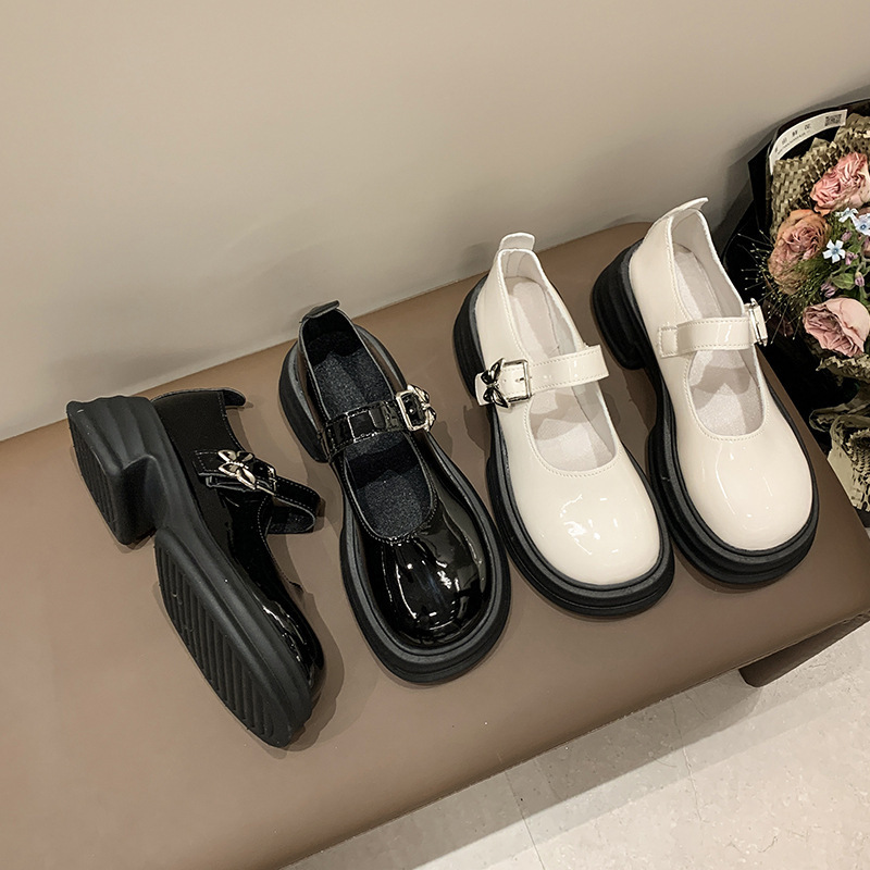 Mary Jane Shoes Women's 2025 Autumn/Winter New retro round-toed one-button versatile small leather shoes with thick soles and thick heels Application Scenario