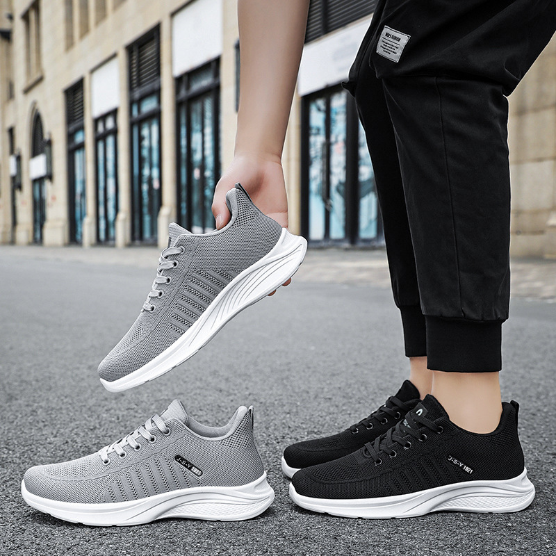 Jinshiyuan - New men's shoes, Fei-woven sports shoes, men's soft-soled breathable single shoes, versatile mesh shoes, consignment Specification drawing