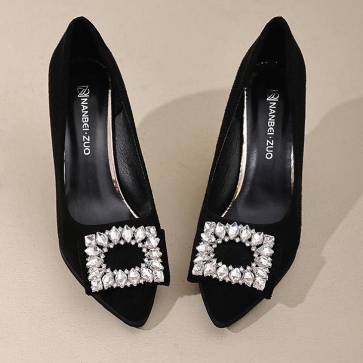 The new Spring/Summer 2025 trendy pointed-toe, shallow-mouthed shoes for women are comfortable and won't tire your feet at work. High heels for women details Picture