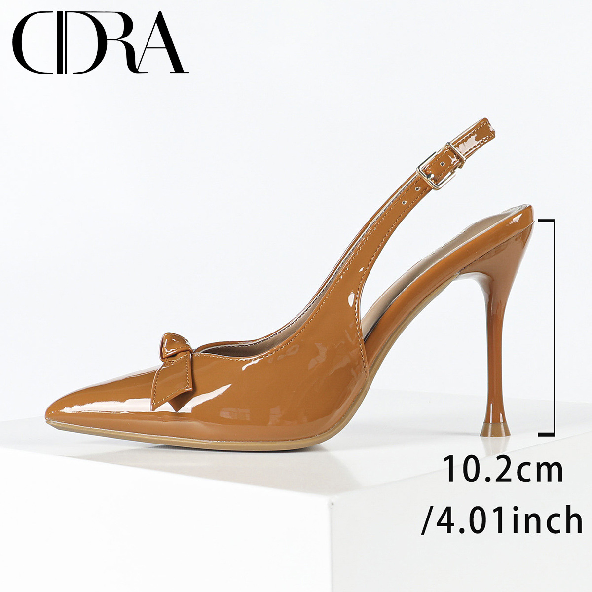 New retro patent leather single shoes for Spring/Summer 2025, elegant flip-flops, pointed-toe soft leather ultra-high heels for women Specification drawing
