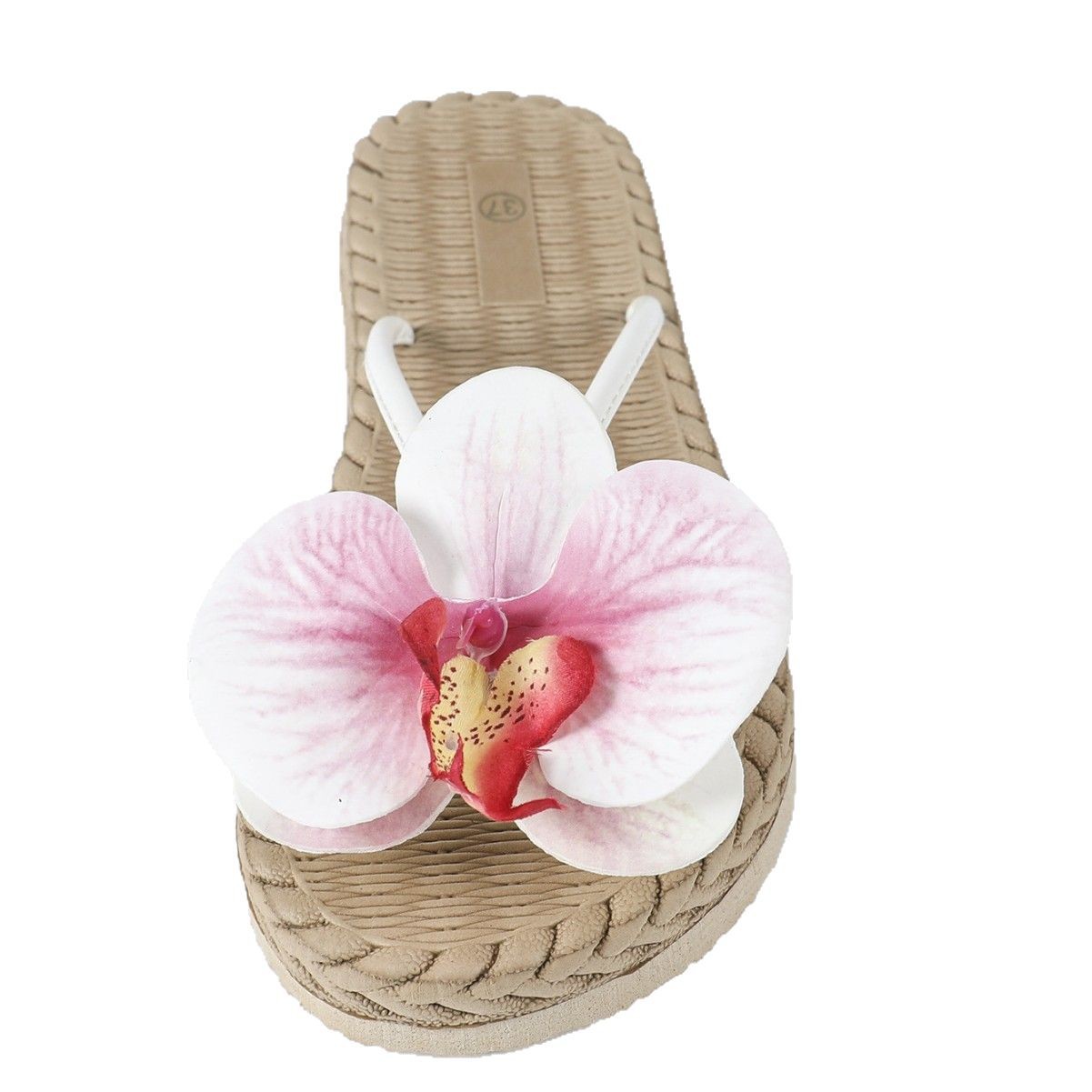 New Roman-style fashionable outdoor flat soft-soled indoor flower-patterned beach slippers for women in summer Item Picture