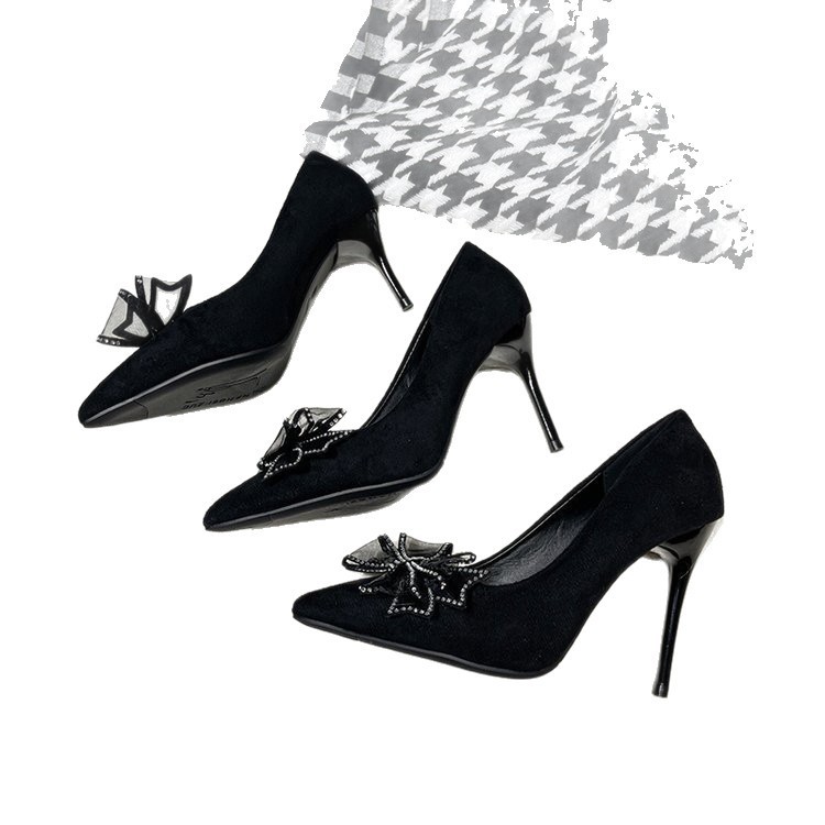 French high heels 2025 Summer new style European and American fashion flower-pointed pointed-heel women's fashion shoes Item Picture