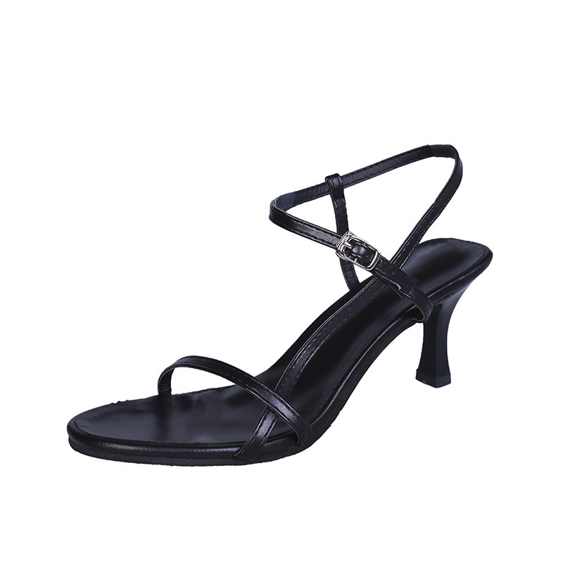 The 2023 new summer trend of women's sandals, the same thin-heeled one-shoulder buckle high-heeled sandals, sexy toe-exposing Korean version Item Picture