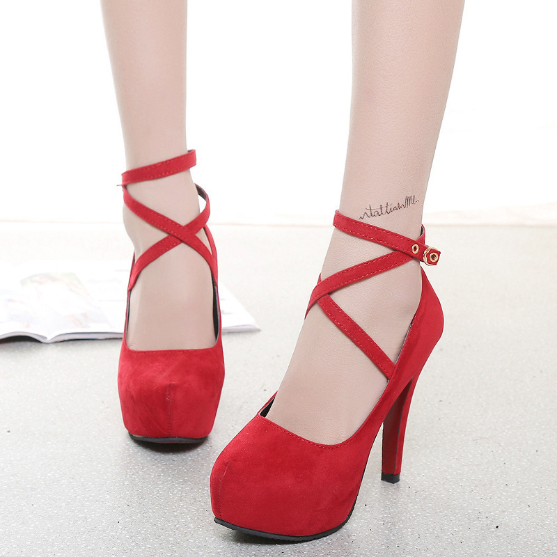 Spring new style of European and American high heels for foreign trade, pointed-toe shoes, belt buckle, thick-heeled high heels, fashionable sandals, women's plus-size Application Scenario